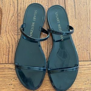 Stuart Weitzman Jelly Sandals, Black